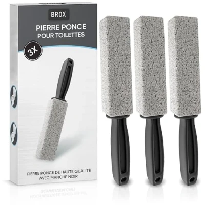 Image de BROX® Pumice Stone Toilet Lot de 3 pierres ponces pour toilettes Nettoyant urine tenace et calcaire Pierre toilette un nettoyage efficace Détartrant urinaire