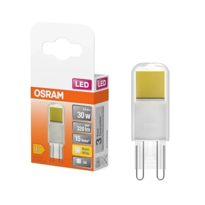 Image de OSRAM LED PIN Lampe aus klarfarbenem Glas, mit 2.6 W für 320 lm, warmweißes Licht 2700 K, multicolor, Retrofit Stecksockel G9, CRI 80, EEK E, 17 mm Durchmesser, 6 Pack