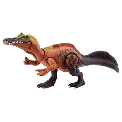 Image de Mattel Jurassic World Figurine Dinosaure Articulée Irritator Rugissement Féroce Avec Son Et Attaque, 13 Cm De Haut 28 Long, Jouet Enfant, A Partir 4 Ans, HLP22