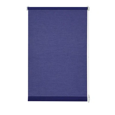 Image de GARDINIA Store Enrouleur à Coller ou Clipser, pour Lumière du Jour, Opaque, Kit de Montage Inclus, Uni EASYFIX, Bleu Foncé, 120 x 150 cm (LxH)