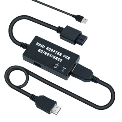 Image de Mcbazel N64 vers HDMI Convertisseur pour Console N64/SNES Câble Prise en Charge HDTV 480p/720p/Audio Stéréo/Rapport d&#039;aspect 16:9/4:3