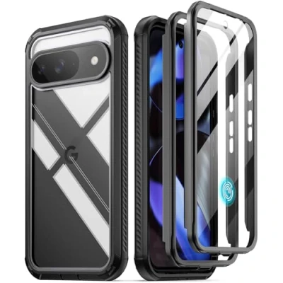 Image de Poetic Guardian Coque pour Google Pixel 9/9 Pro 5G, Protection d&#039;écran intégrée [Fonctionne avec Identification d&#039;empreintes digitales], [2 Cadres Avant] [Charge sans Fil] intégrale Antichoc