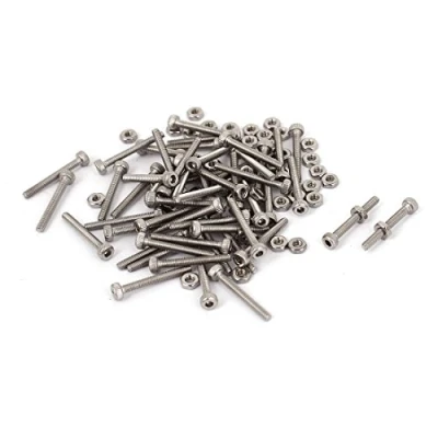 Image de sourcing map M2x16mm acier inoxydable tête hexagonale Vis moletée 50Pcs Jeu boulons, écrous