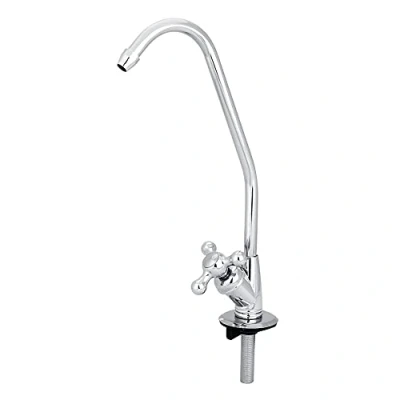 Image de col de Cygne Filtre à eau 1/4 &#039;&#039; En acier inoxydable Plaqué chrome Avec système filtration osmose inverse et d&#039;oie Connexion rapide potable Robinet cuisine