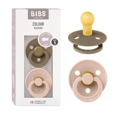 Image de BIBS Boheme Lot de 2 tétines. Sans bisphénol A. Téterelle ronde, Taille 1 (0 6 mois), Dark Oak/Blush