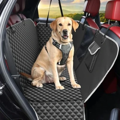 Image de KYG Housse de Siège pour Chien, Protection Voiture Chien Protege Banquette Arriere Antidérapant et Imperméable avec Fenêtre Visualisation,Protection Coffre Universelle 135x140x32cm