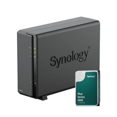 Image de Bundle NAS Synology DS124 1Go avec 1 Disque 6To HAT3300, Non assemblé Noir