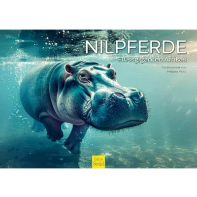 Image de Edition Seidel Calendrier mural 2025 de qualité supérieure Format A3 Motif Hippopotame Afrique Nil Animaux sauvages Mélanie Viola