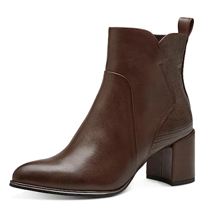 Image de Marco Tozzi Bottines, Femme, Taille: 37, Cognac comb Tissu / matière synthétique