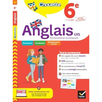 Image de Anglais 6e LV1 (A1 vers A2): cahier de révision et d&#039;entraînement Livre d’occasion Correct