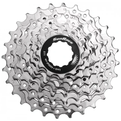 Image de SunRace cassette CSR86 pour vélo de route 8 vitesses 11 28 corps Shimano, Argent