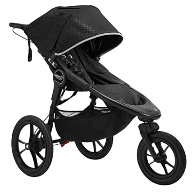 Image de Baby Jogger Summit X3 Poussette de jogging pliable à 3 roues avec frein main Noir nuit