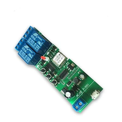 Image de Module de commutation relais WIFI MHCOZY, mode auto verrouillage/momentané, porte Garage à commande vocale distance WIFI, maison intelligente bricolage (eWelink app, 2CH)