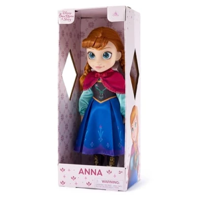 Image de Disney Store Official Poupée Anna avec Mini Brosse à Cheveux, La Reine des Neiges, 40,5 cm/16&quot;, Collection Once Upon a Story, partir de 3 Ans