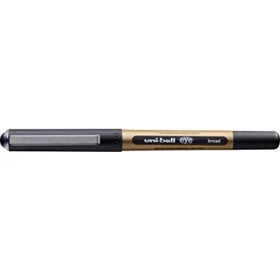 Image de Uni ball UB 150 10 Eye Lot de 12 stylos roller à pointe large 1 mm pour écriture manuscrite, dessin, art, artisanat et coloriage Encre liquide Super résistante la décoloration l&#039;eau Noir