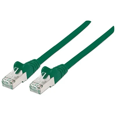 Image de intellinet 350600 Câble Réseau, RJ45 Connecteur Mâle, Cat 6a SFTP 100% Cuivre, Vert, 1 m