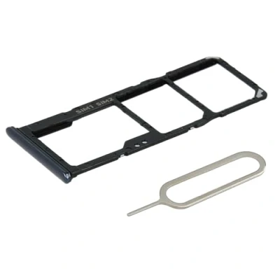 Image de MMOBIEL Tiroir Carte Dual SIM de Rechange Compatible avec Samsung Galaxy A70 2019 INCL. l&#039;épingle Support Noir