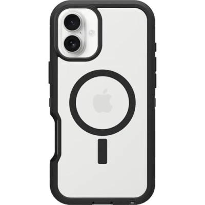Image de Otterbox Coque Defender XT MagSafe pour iPhone 16 Plus, Antichoc, Anti Chute, Robuste, supporte 7X Plus de Chutes Que la Norme Militaire, Transparent/Noir, Livré sans Emballage