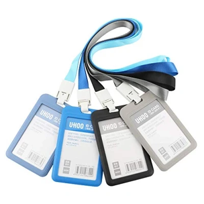 Image de GTIWUNG Lot de 4 Porte Badges, Carte d’identité Badge Nominatif, Portes Clés pour l&#039;entreprise, Travail, Expositions, Conférences, Bureau, Style Verticale