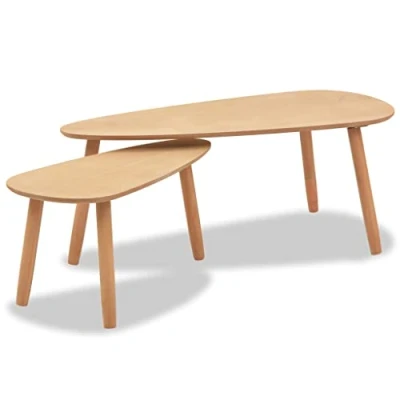 Image de vidaXL Ensemble de Tables Basses 2 pcs Table d&#039;Appoint Bois Pin Massif