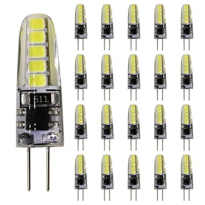 Image de Mengjay Lot de 20 ampoules LED G4, blanc froid 3 W 220 V, remplacement pour halogènes 25 W, 10 SMD 2835, AC 240 lumens 360 degrés