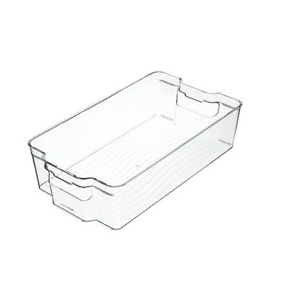 Image de KitchenCraft Bac de Rangement pour Réfrigérateur, Plastique Transparent, 21 x 37,5 10 cm