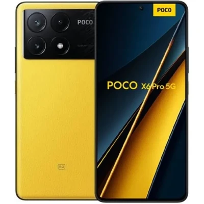 Image de Xiaomi Poco X6 Pro 5G Smartphone, 8 + 256 Go 6,67&quot; 120 Hz FHD+ écran AMOLED Flow, MediaTek Dimensity 8300 Ultra, 64MP AI triple caméra, 5000 mAh, NFC, Jaune (Yellow) Double SIM