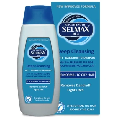 Image de Selmax Blue Deep Cleansing shampoo 200 ml Dual Action Anti Dandruff voedende voor normaal tot olieachtig haar, nieuwe verbeterde formule met 1% seleniumsulfide