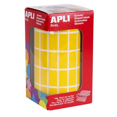 Image de Apli 4883 Rouleau de gommettes rectangulaires 20 x 10 mm Couleur: Jaune