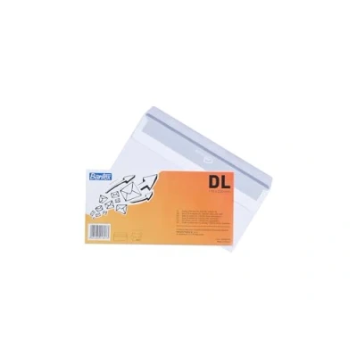 Image de Bantex Lot de 50 enveloppes autocollantes blanches DL 22 x 11 cm
