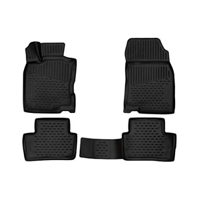 Image de Element Tapis de Sol sur Mesure en Caoutchouc Compatible avec Renault Kadjar 2018 Noir Ajustement mesuré au Laser personnalisé