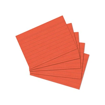 Image de Herlitz Lot de 100 fiches Bristol Format A4/A5/A6/A7/A8 A7 ligné. liniert Orange