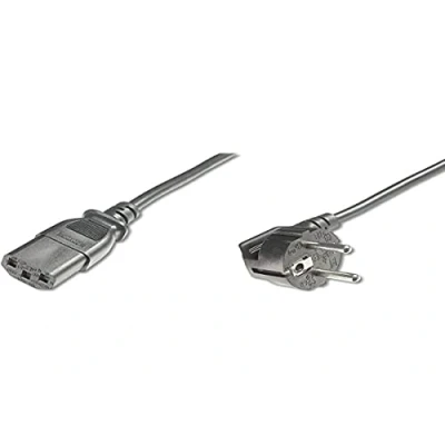 Image de DIGITUS Câble de raccordement au réseau 2.5 m CEE 7/7 (Type F) 90 sur C13 mâle/Femelle H05VV F3G 1.0 mm² d&#039;alimentation