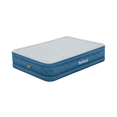 Image de Bestway Matelas Gonflable Fortech Snugable Top 2 Places avec Pompe Électrique Intégrée et Revêtement 2,03 m X 1,52 46 cm