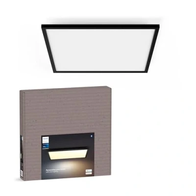 Image de Philips Hue White Ambiance AURELLE Panneau LED 60X60 cm, 3750W Noir (Télécommande incluse), fonctionne avec Alexa, Google Assistant et Apple Homekit, nouvelle génération