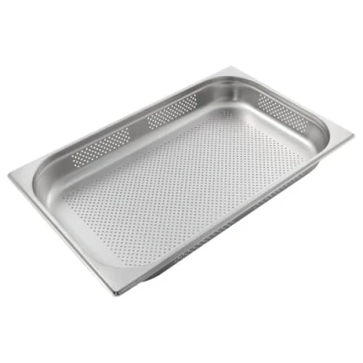 Image de Allpax Récipient GN 1/1 en acier inoxydable Hauteur 65 mm Avec perforation alimentaire résistant à la chaleur À égoutter ou comme insert de cuisson dans le réchaud perforé
