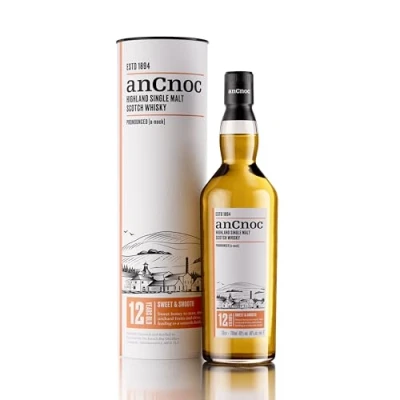 Image de AN CNOC 12 Ans Whisky Single Malt 40 % Alcool Origine : Écosse/Highlands Notes de Réglisse &amp; Vanille A déguster pur 70 cl