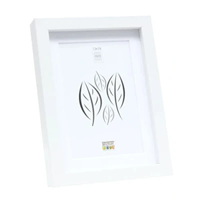 Image de Deknudt Frames S40AK1 P1 Cadre Photo Basic avec Passe Partout Moulure Haute en Bois/MDF Blanc 13 x 18 cm