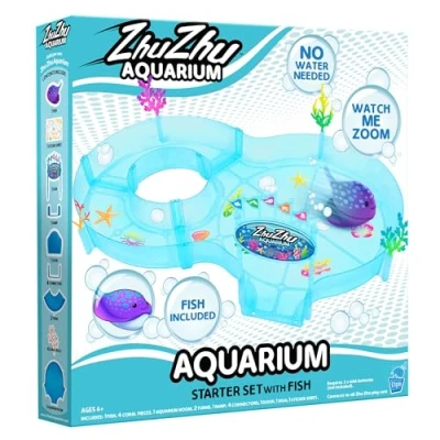 Image de John Adams Zhu Pets Figurine d&#039;aquarium de 8 Kit démarrage avec Poisson Animaux électroniques À partir 4 Ans