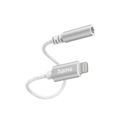 Image de Hama Adaptateur Lightning Apple vers Jack 3.5mm Femelle (Adaptateur Casque pour iPhone, certifié MFI, Convertisseur d&#039;écouteurs iPhone 13/12/11/ XS Max/XS/XR/X/8 Plus/7 Plus/7) Blanc