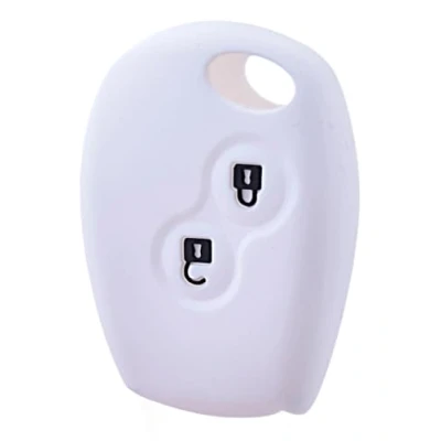 Image de ANGOFIZ Housse Silicone Etui Protection pour Clé Télécommande Renault Clio 3 Twingo 2 Master Kangoo Trafic Modus Wind Dacia Sandero Duster Lodgy Logan Dokker Stepway (Blanc)
