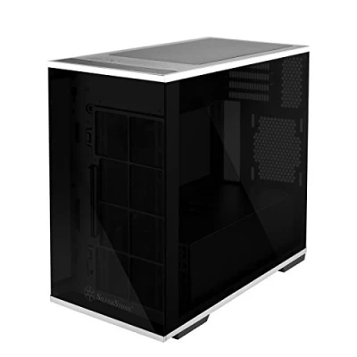 Image de SilverStone Technology SST LD01B Série Lucid Cas d&#039;ordinateur Mini ATX de Tour, exécution silencieuse élevée d&#039;écoulement d&#039;air, Panneau latéral Verre trempé 3X Noir