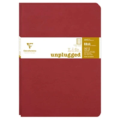 Image de Clairefontaine 733072C Collection Age Bag Lot de 2 Cahiers Agrafés Duo Rouge A4 21x29,7 cm 96 Pages Lignées avec Marge Papier Blanc 90 g Couverture Carte Lustrée Grain Cuir