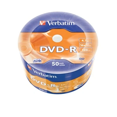 Image de VERBATIM Spindle de 50 DVD R 4,7 Go 16x surface argent mat
