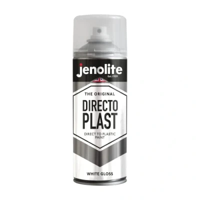 Image de JENOLITE Directoplast Peinture en aérosol brillante BLANC 400 ml multi surfaces Pour tous types de plastique Aucun apprêt requis Ral 9016