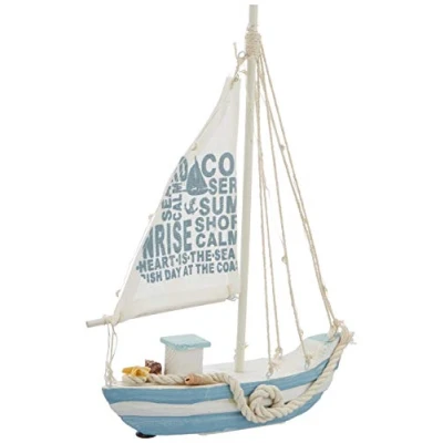 Image de Voilier en Bois avec 13 LED Blanc/Chaud, env. 21,5 x 28 cm, pour 2 Piles Micro (AAA)