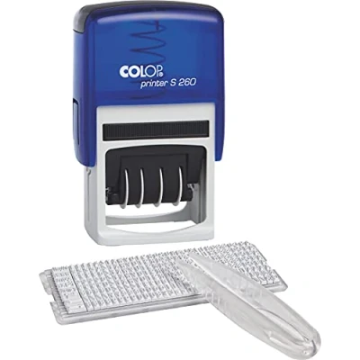 Image de Colop Réf 15575000 Printer S260 Tampon encreur personnalisé avec cassette d&#039;encrage 2 lignes Rouge/bleu 45 mm x 24 (Import Royaume Uni)