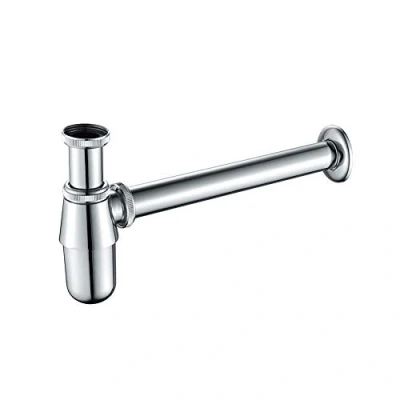 Image de GRIFEMA COMPLENTO G102 Siphon de Lavabo Salle Bain (1 1/4&quot; x ø 32 mm, 360 mm), Piège à bouteille rond en laiton, Chrome