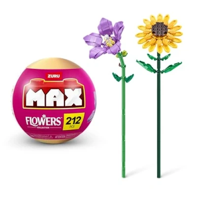 Image de Max Premium Flowers Building Bricks Collection (up to 243 Pieces, 2 per Capsule, 10 Collect). (Platycodon and Sunflower, 1 Capsule)