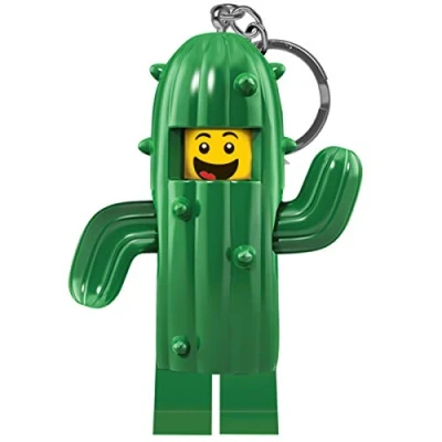 Image de Porte clés Iconique Lumineux Lego Cactus Boy Figurine de 76 mm Hauteur (KE157H) 2 Piles CR2025 incluses